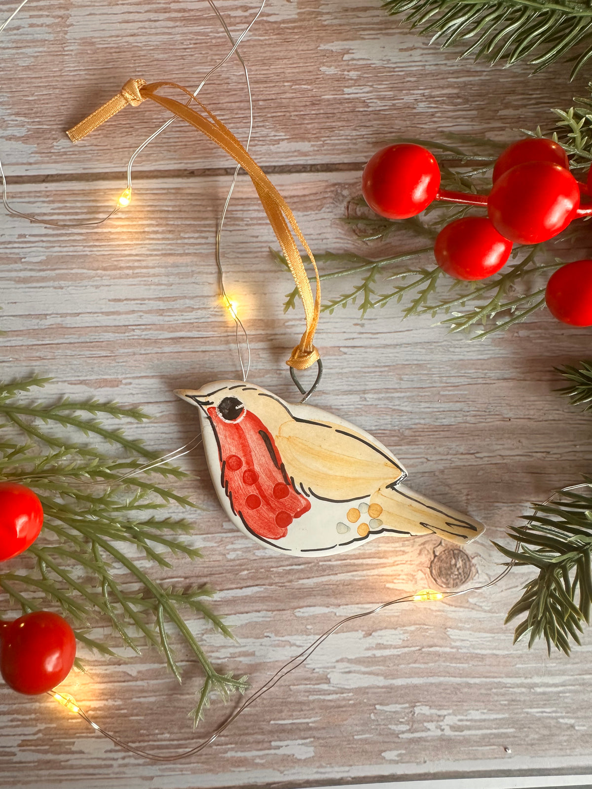 Handpainted Robin Hanging Decoration