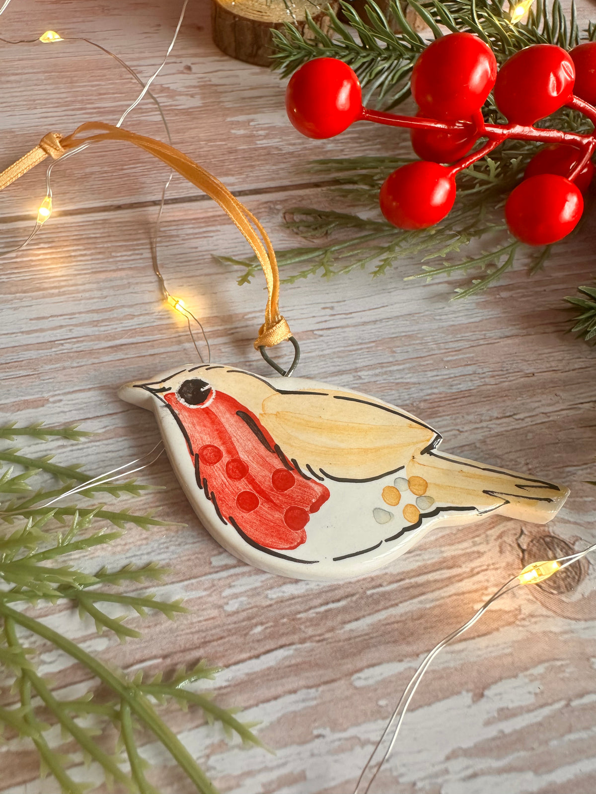 Handpainted Robin Hanging Decoration