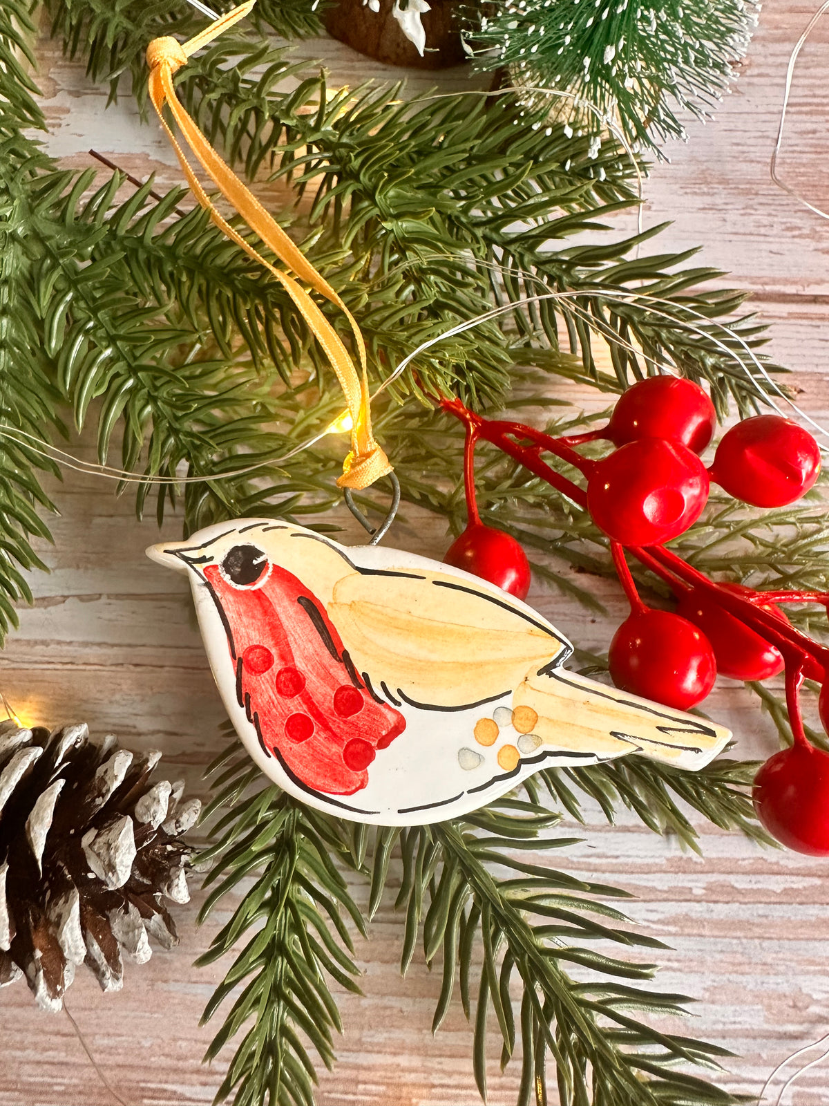 Handpainted Robin Hanging Decoration