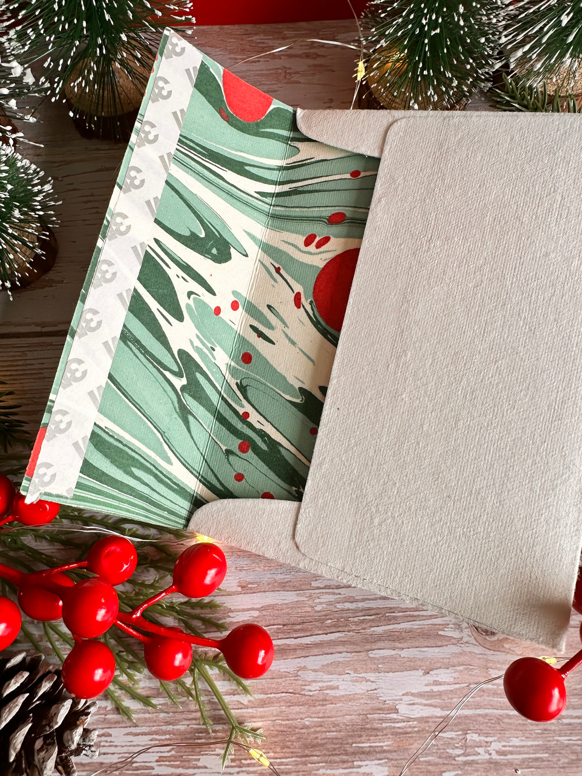 Hand Marbled Cotton Christmas Card