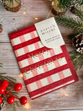 Red and Pink Gingham Cotton Christmas Card