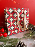 Scarlet Floral Checks Block Printed Gift Bag