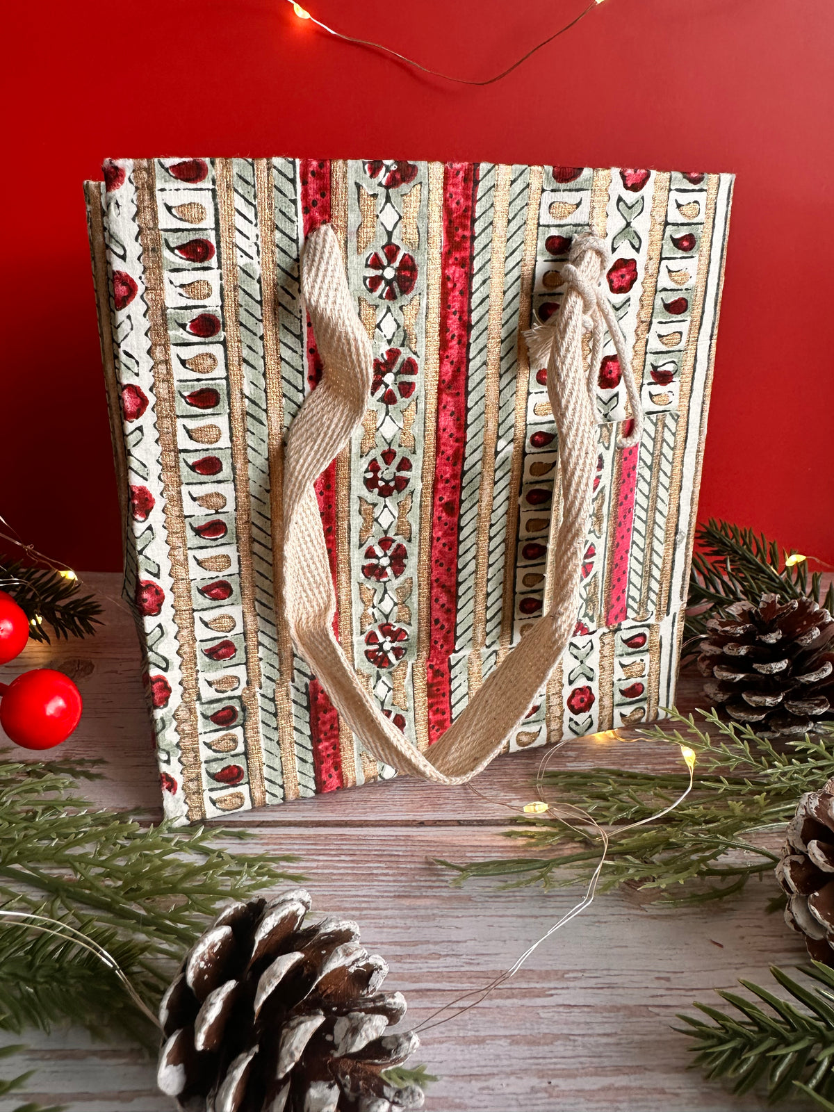 Festive Mix Traditional Block Printed Gift Bag