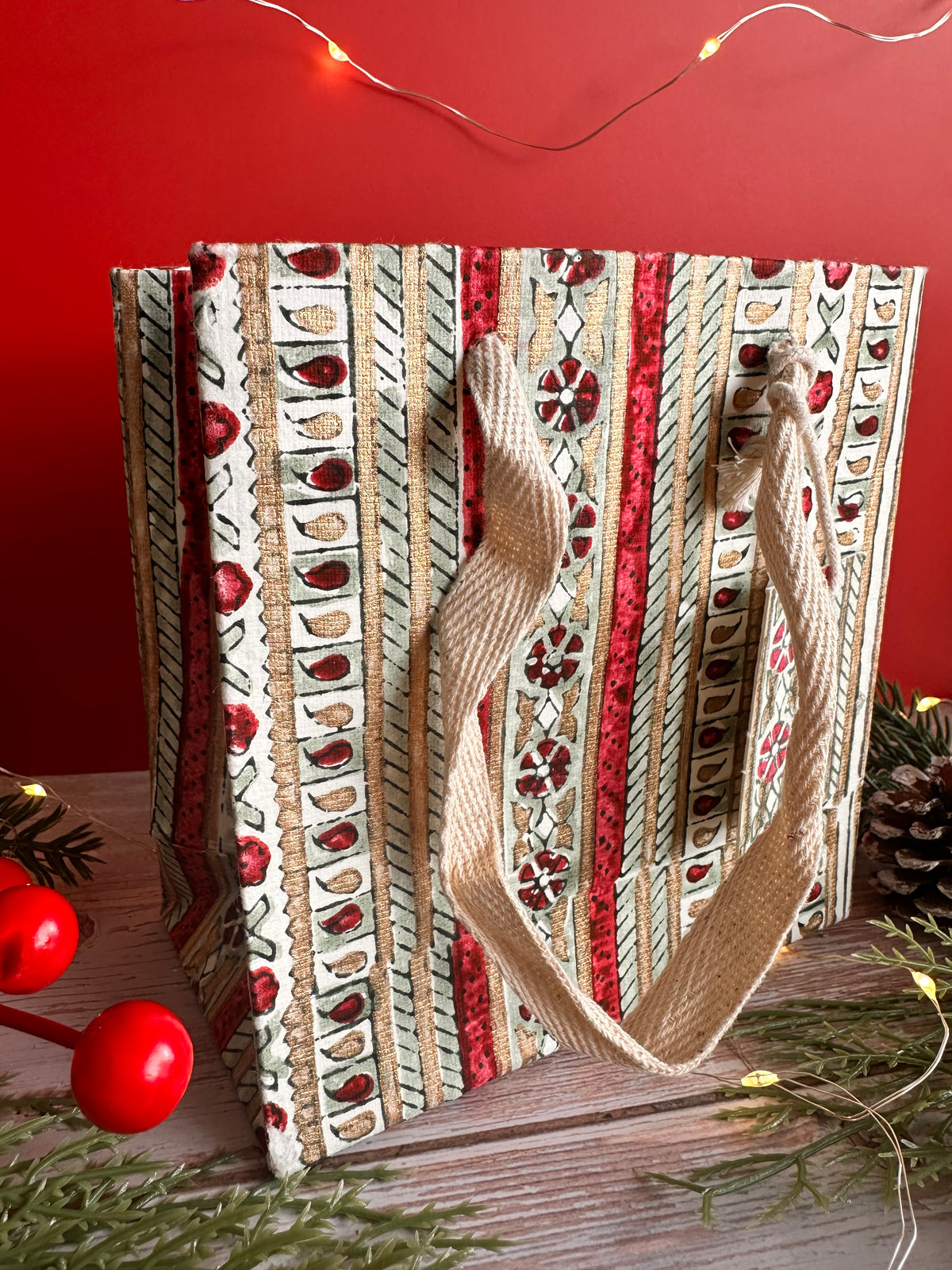 Festive Mix Traditional Block Printed Gift Bag