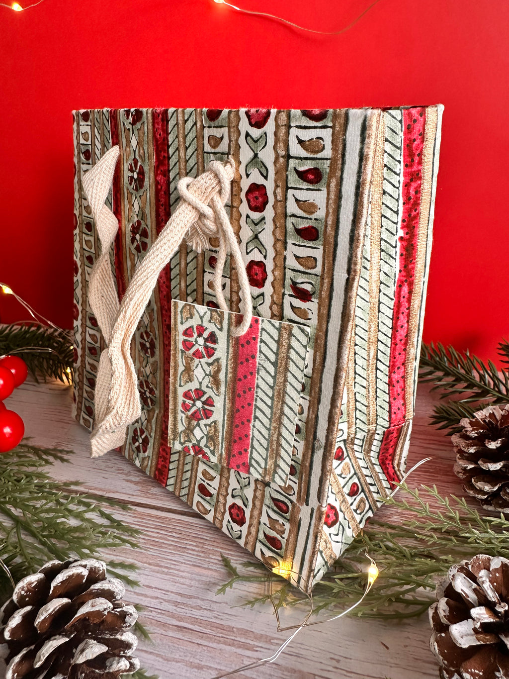 Festive Mix Traditional Block Printed Gift Bag