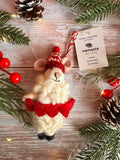 Felt Sheep with Heart Garland Christmas Decoration