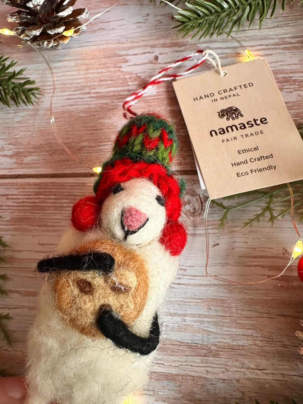 Felt Sheep with Christmas Cookie Christmas Decoration