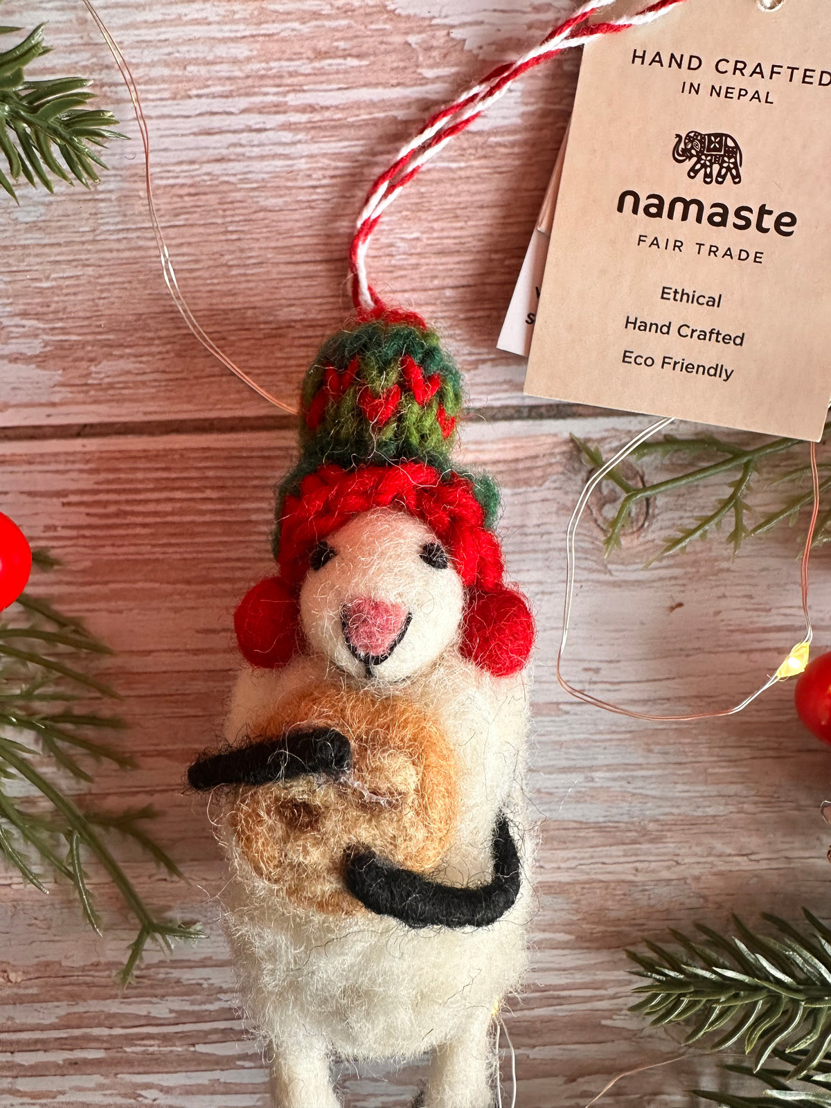 Felt Sheep with Christmas Cookie Christmas Decoration