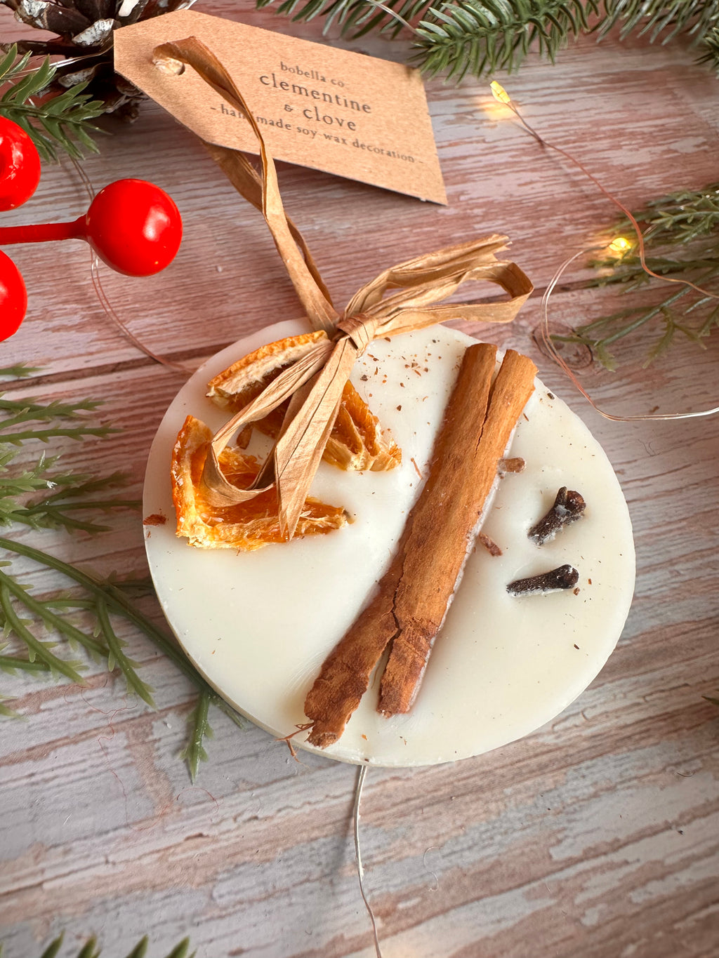 Scented Circle Wax Melt Christmas Tree Decoration