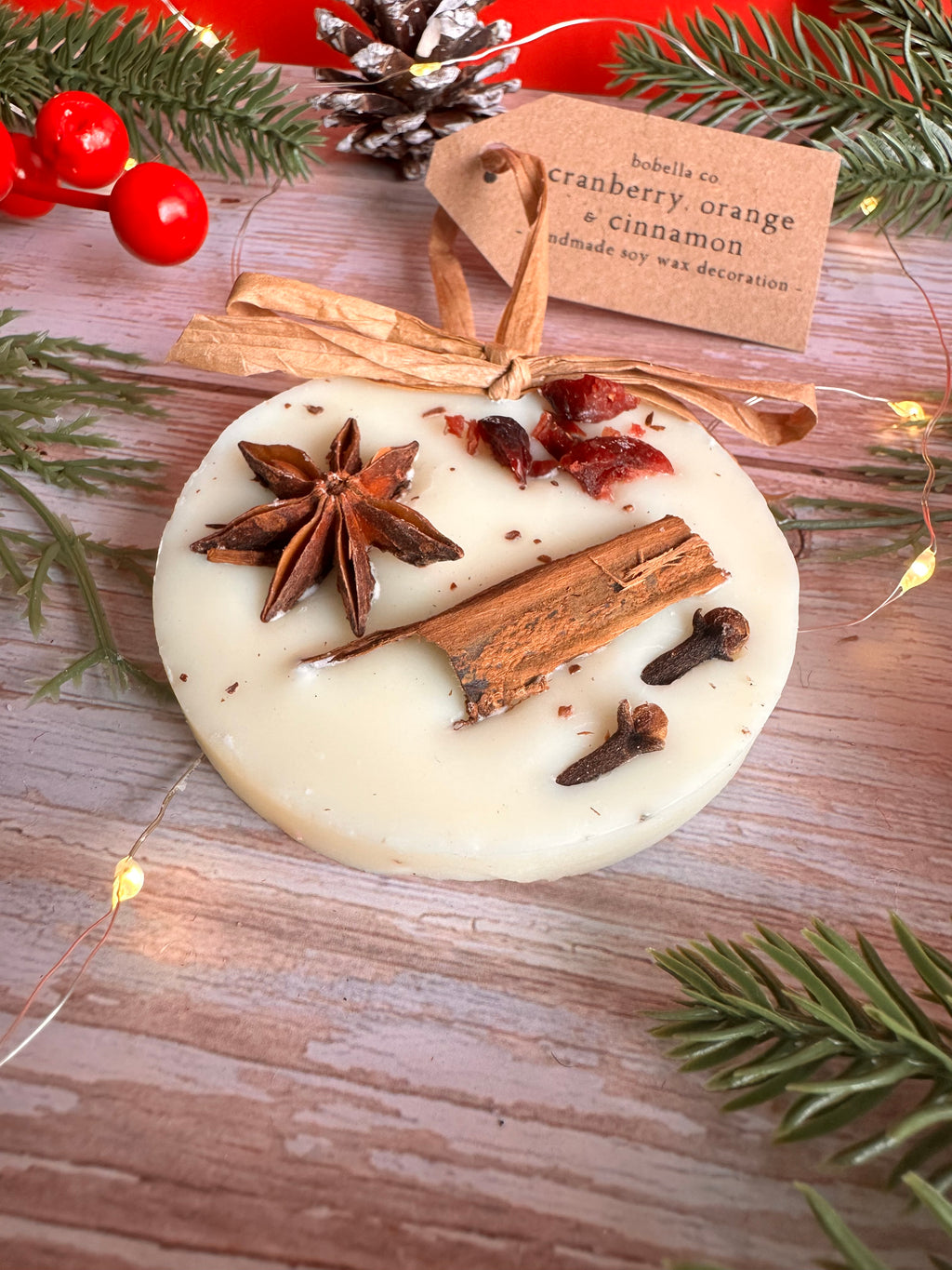 Scented Circle Wax Melt Christmas Tree Decoration