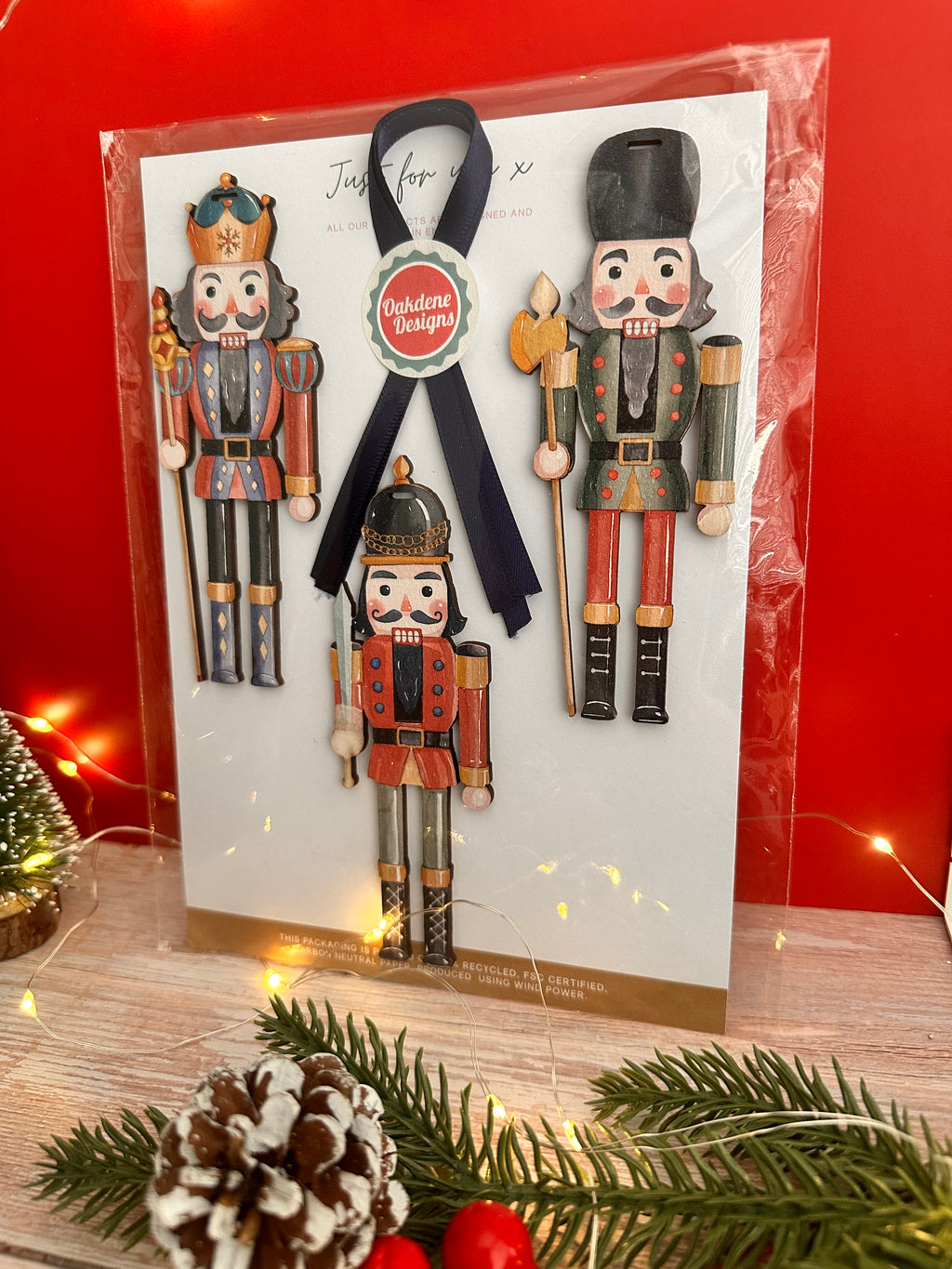 Nostalgic Set of 3 Wooden Nutcracker Hanging Decoration
